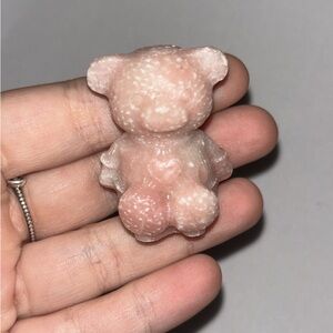 Adorable Pink Opal Bear Crystal Carving